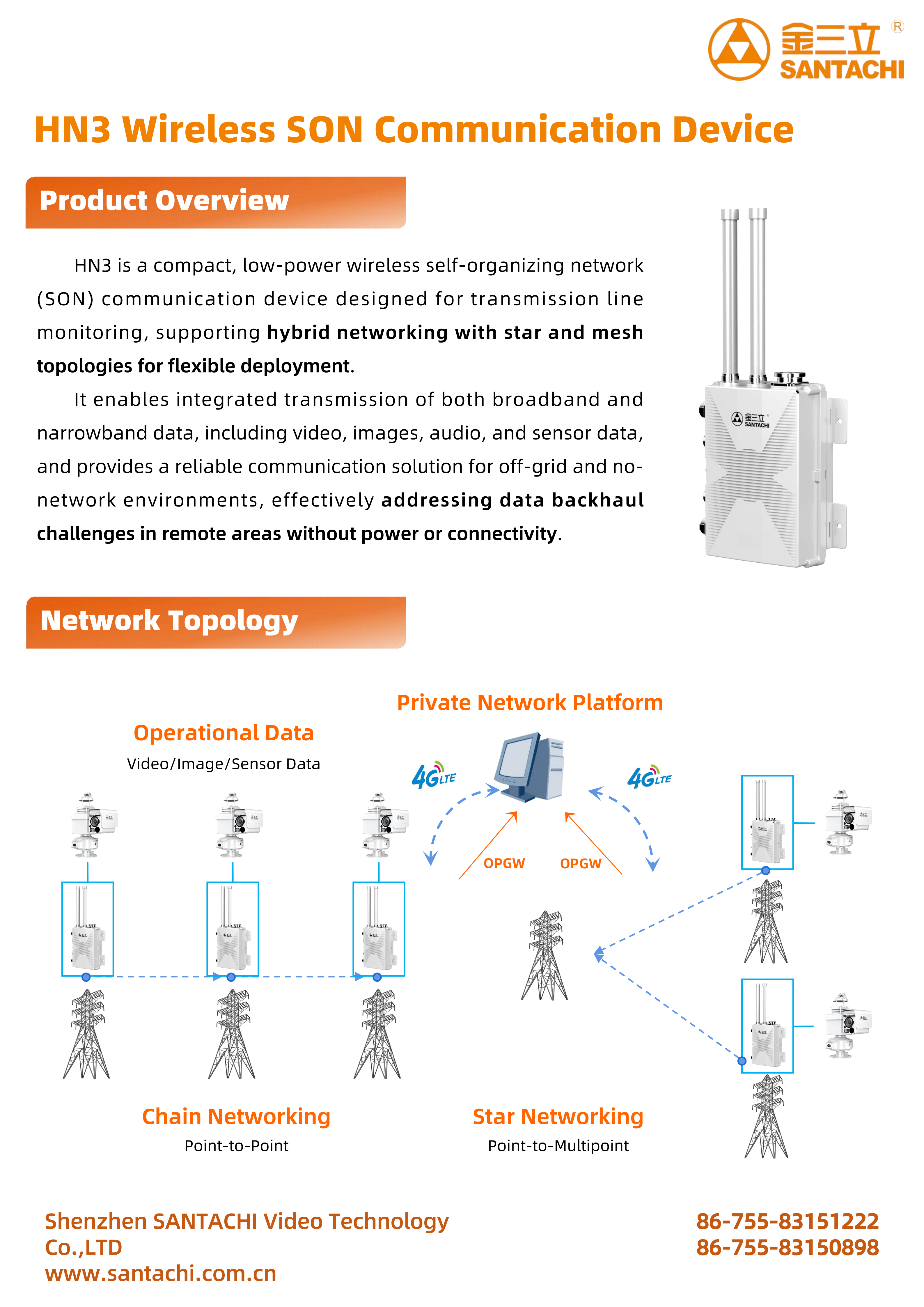 HN3 Wireless SON Communication Device