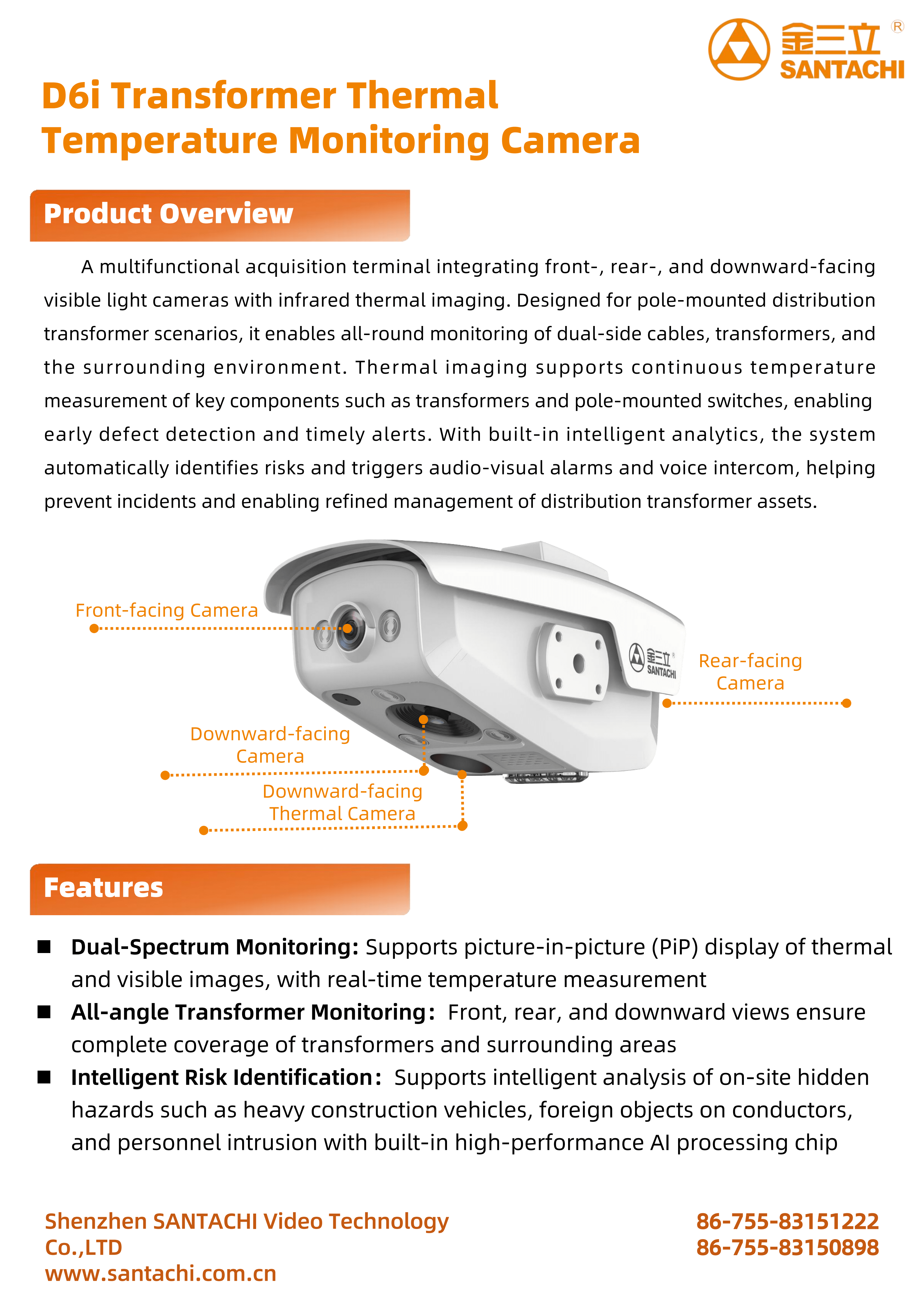 D6i Transformer Thermal  Temperature Monitoring Camera