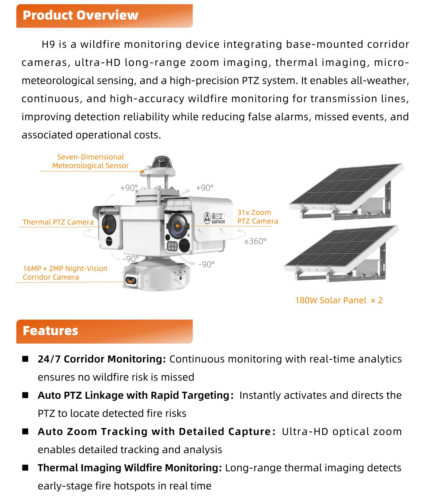 H9 Wildfire Monitoring PTZ Camera